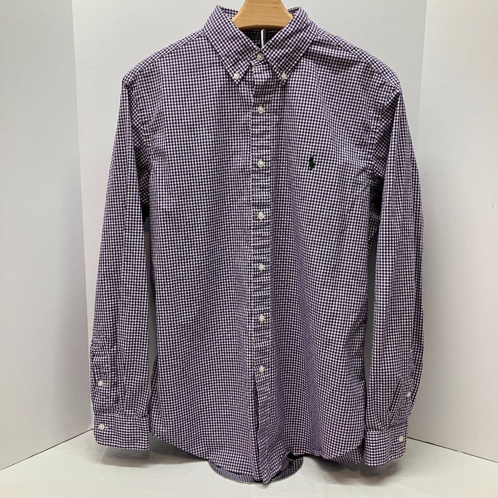 Ralph Lauren Mens Purple Gingham Classic Fit Button Down Shirt 16 neck‎ 34/35